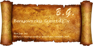 Benyovszky Gusztáv névjegykártya