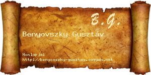 Benyovszky Gusztáv névjegykártya
