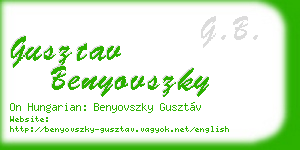 gusztav benyovszky business card
